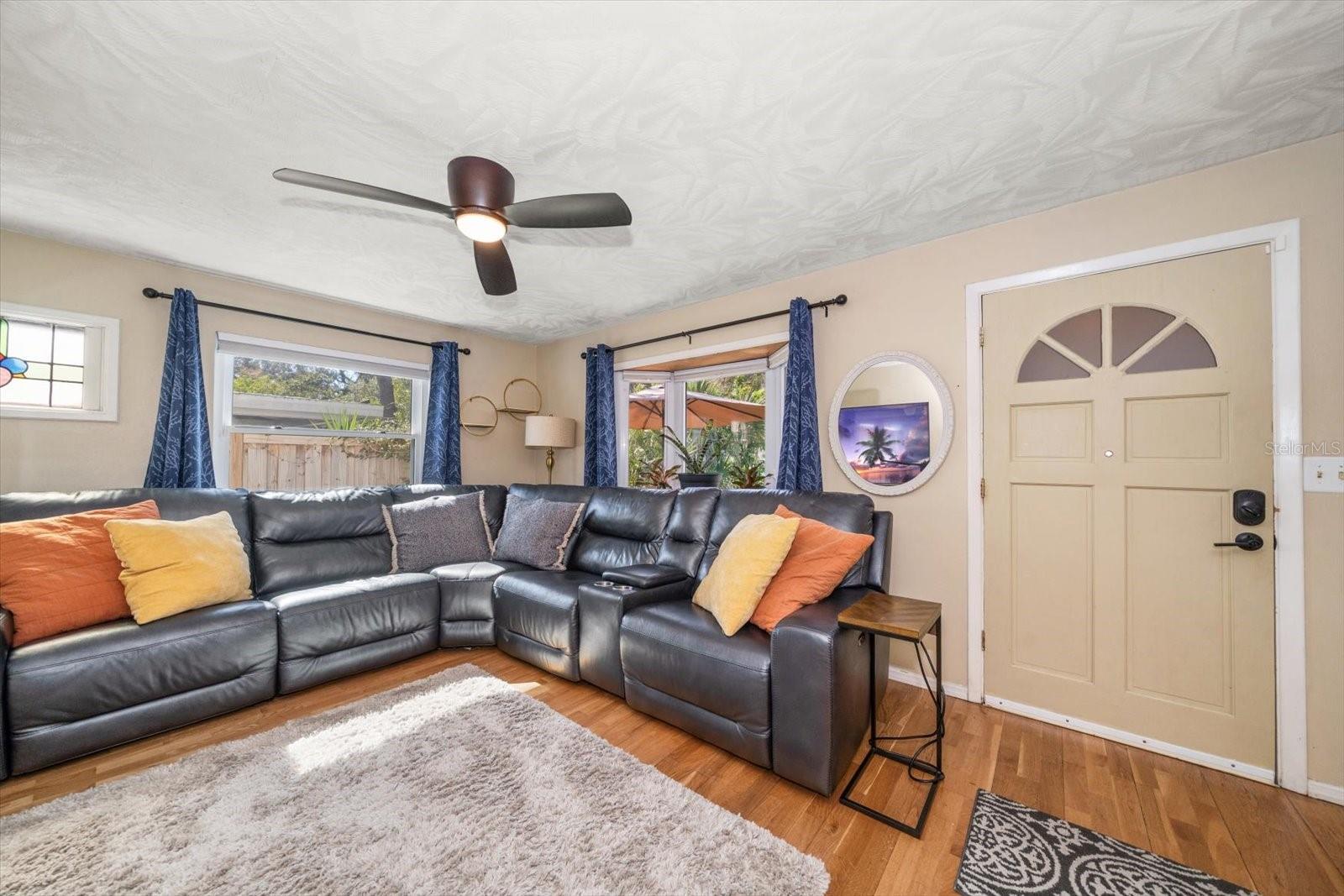 Open living room and front door