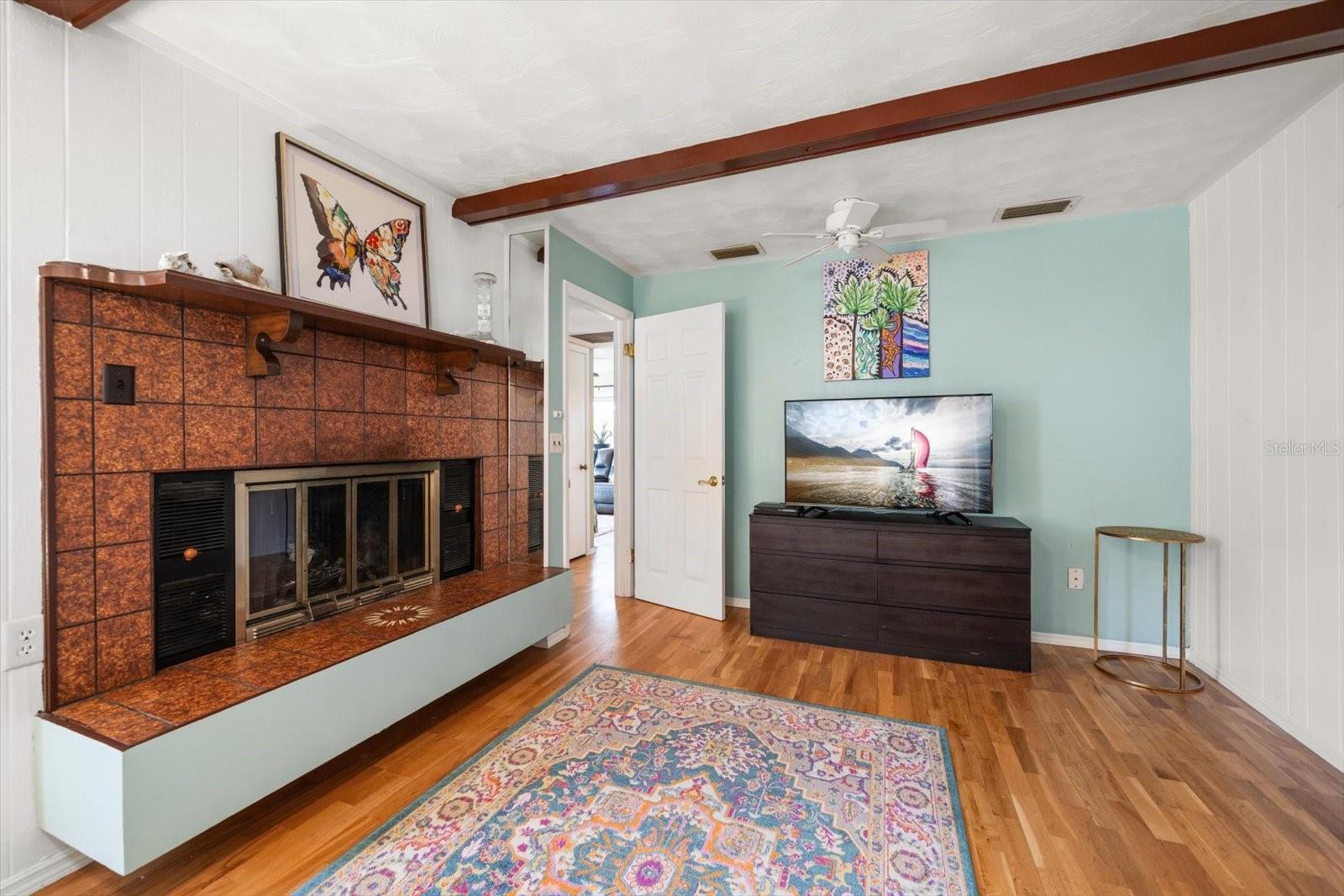 Primary bedroom with fireplace