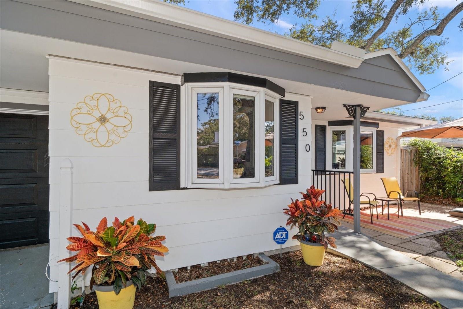Bay window at front of home