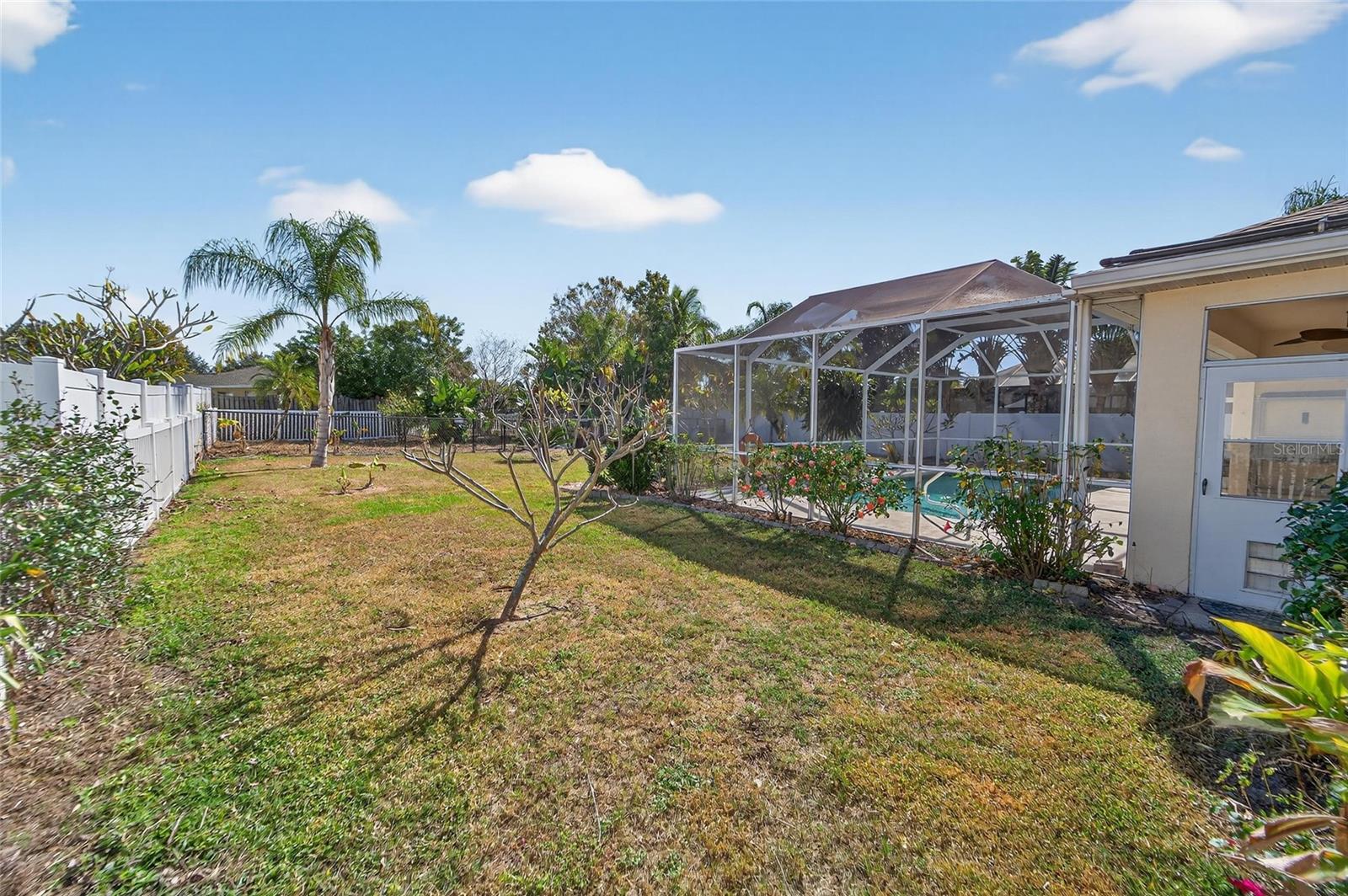 Backside of fenced yard