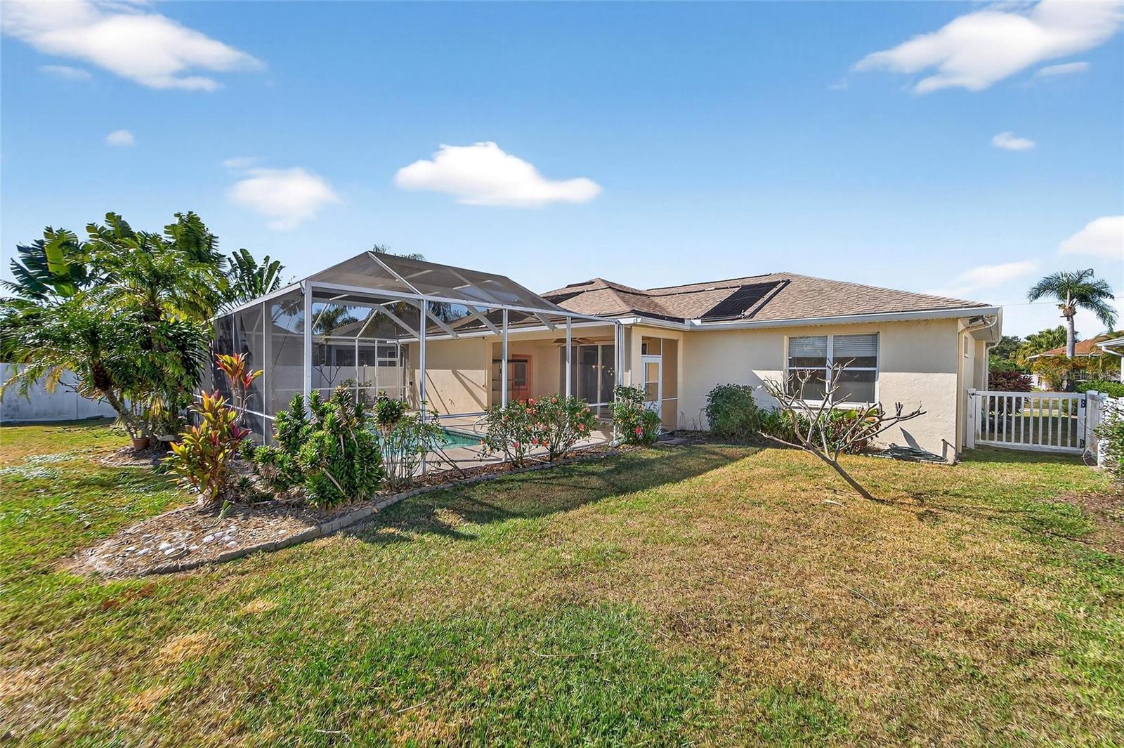 Backside of fenced yard