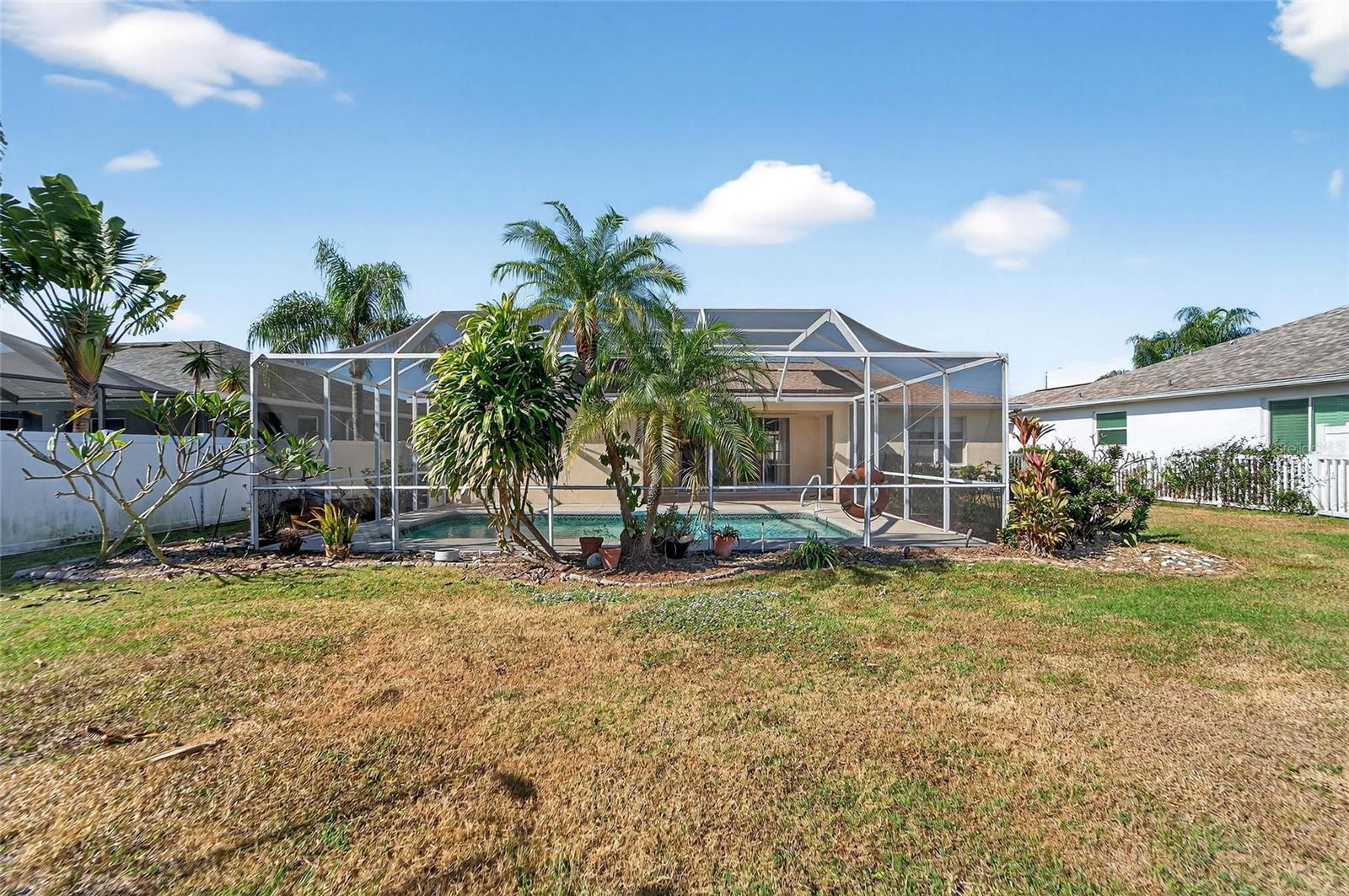 Backside of fenced yard