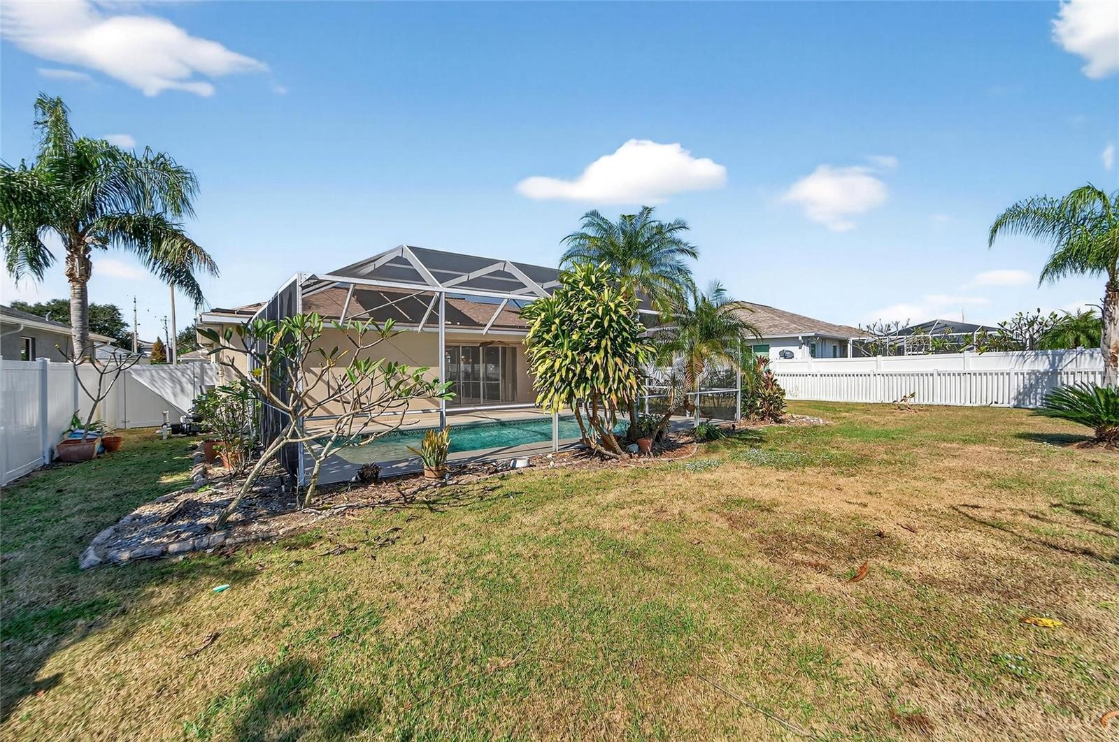 Backside of fenced yard