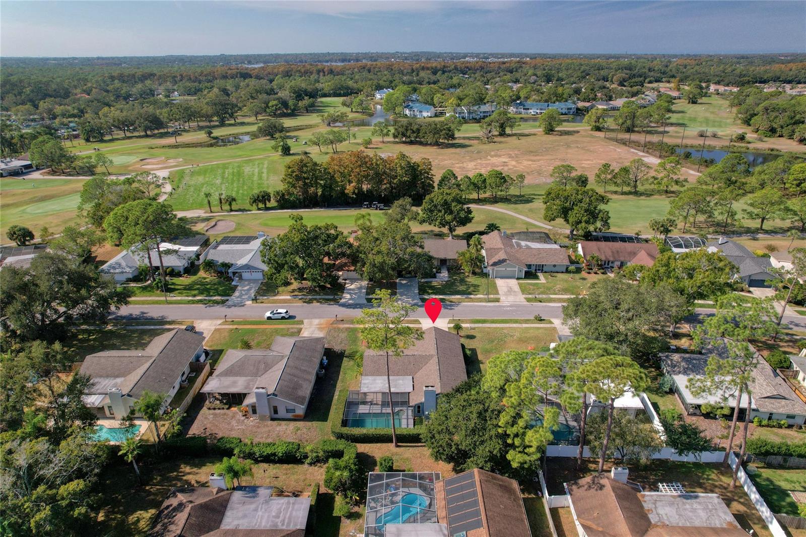 Aerial view of the home