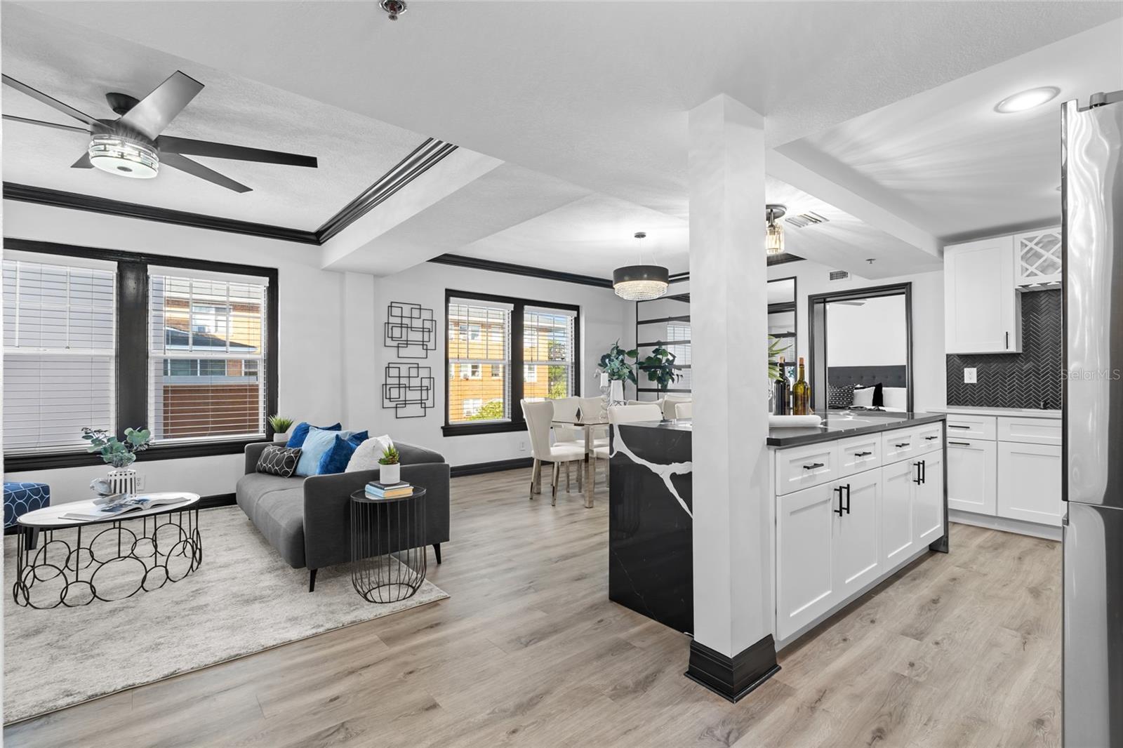 Open Floor Plan Kitchen, Living, Dining Room
