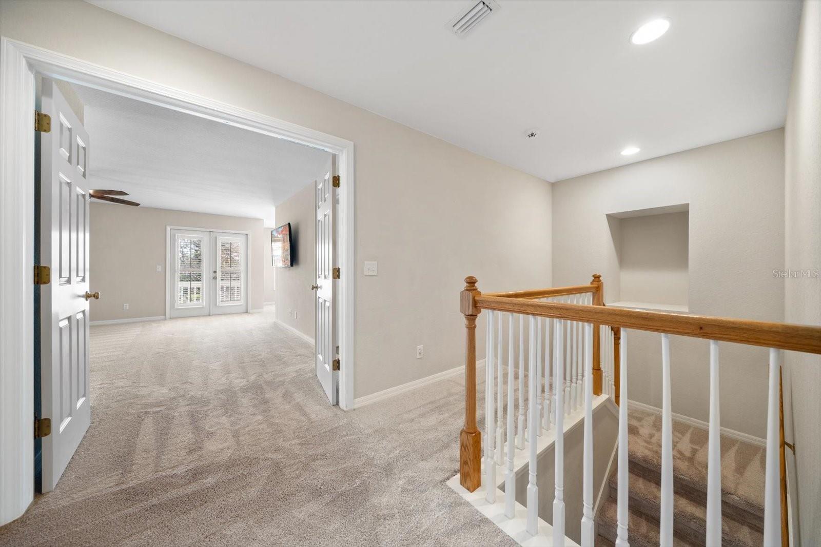 Double doors to master bedroom