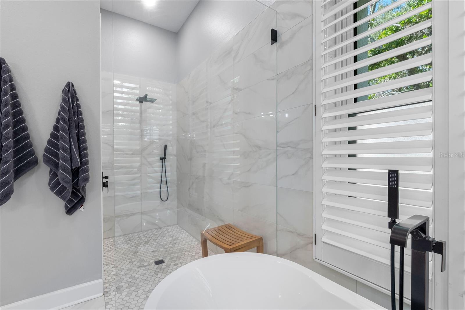 Primary bath with walk-in shower