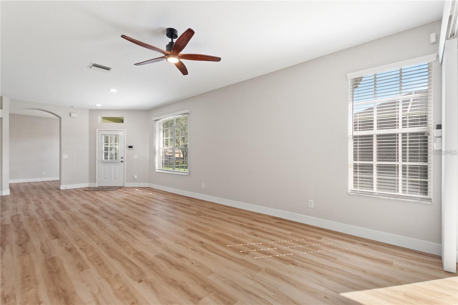 Living room view from patio