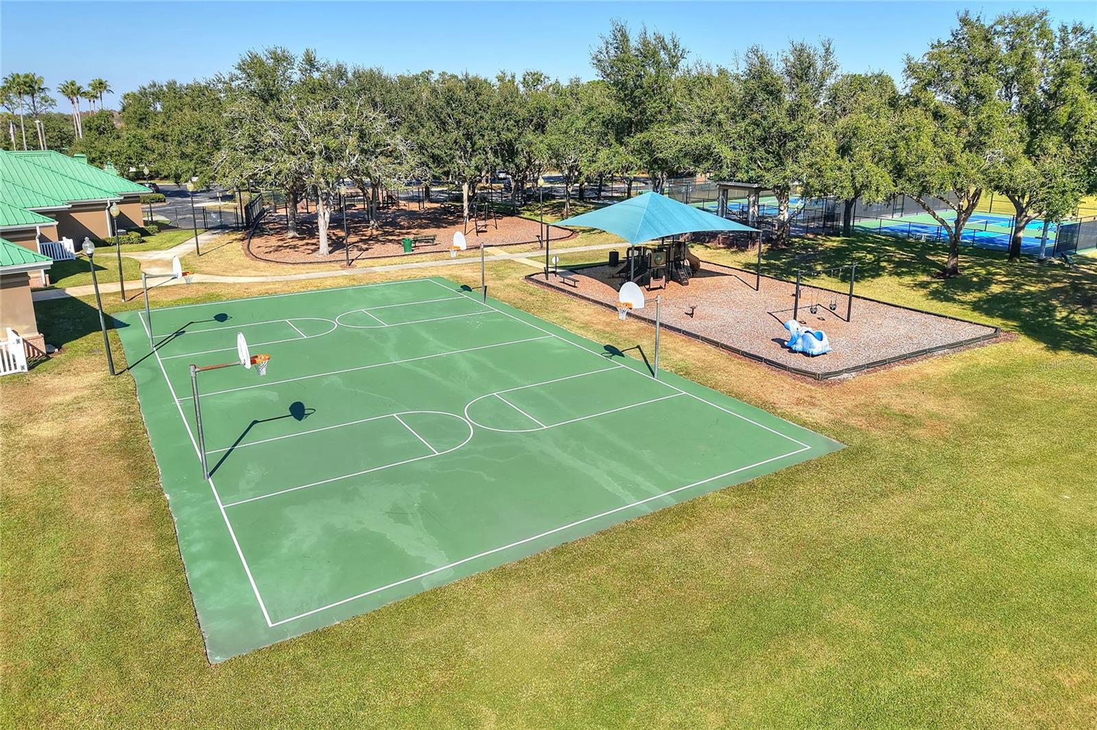 Basketball courts and playground