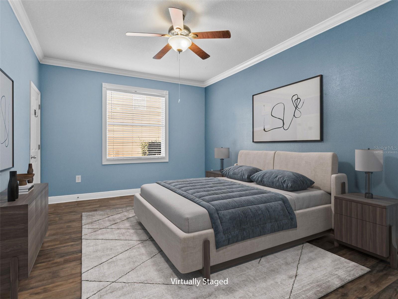 Virtually Staged-Primary bedroom with furniture options