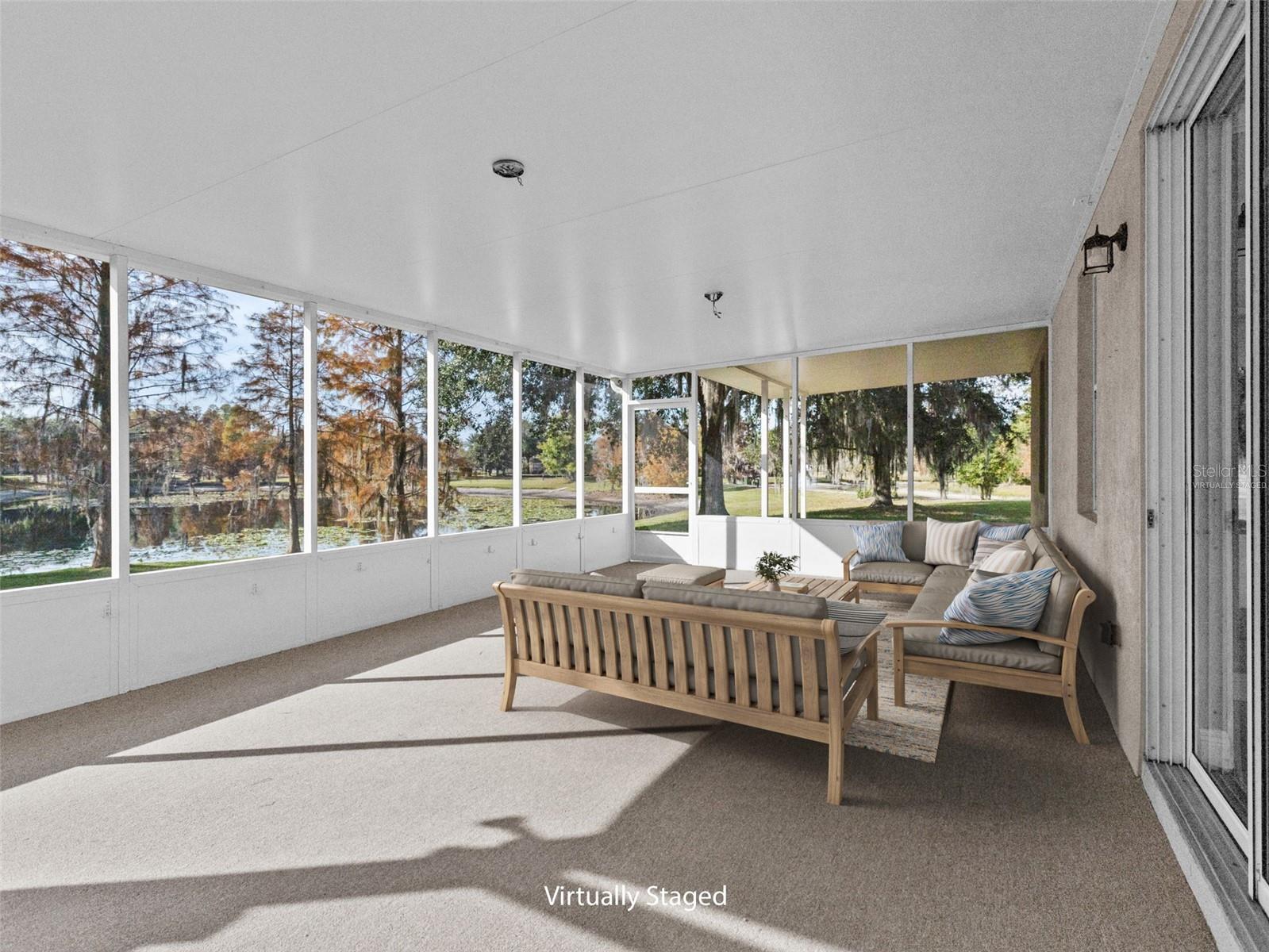 Virtually staged-outdoor lanai with furniture ideas