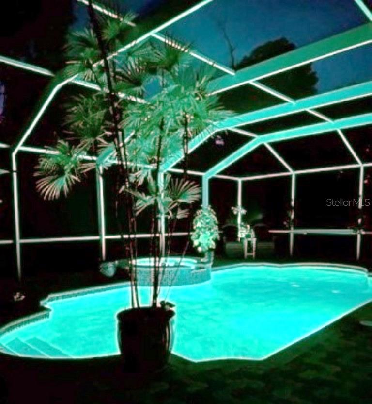 LED lighting at night - multiple colors!