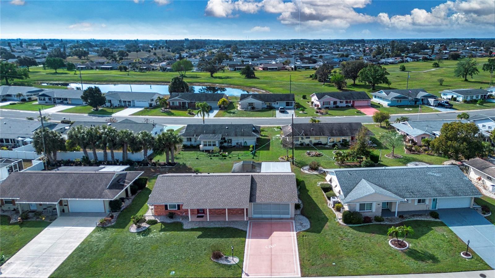 Aerial view of neighborhood