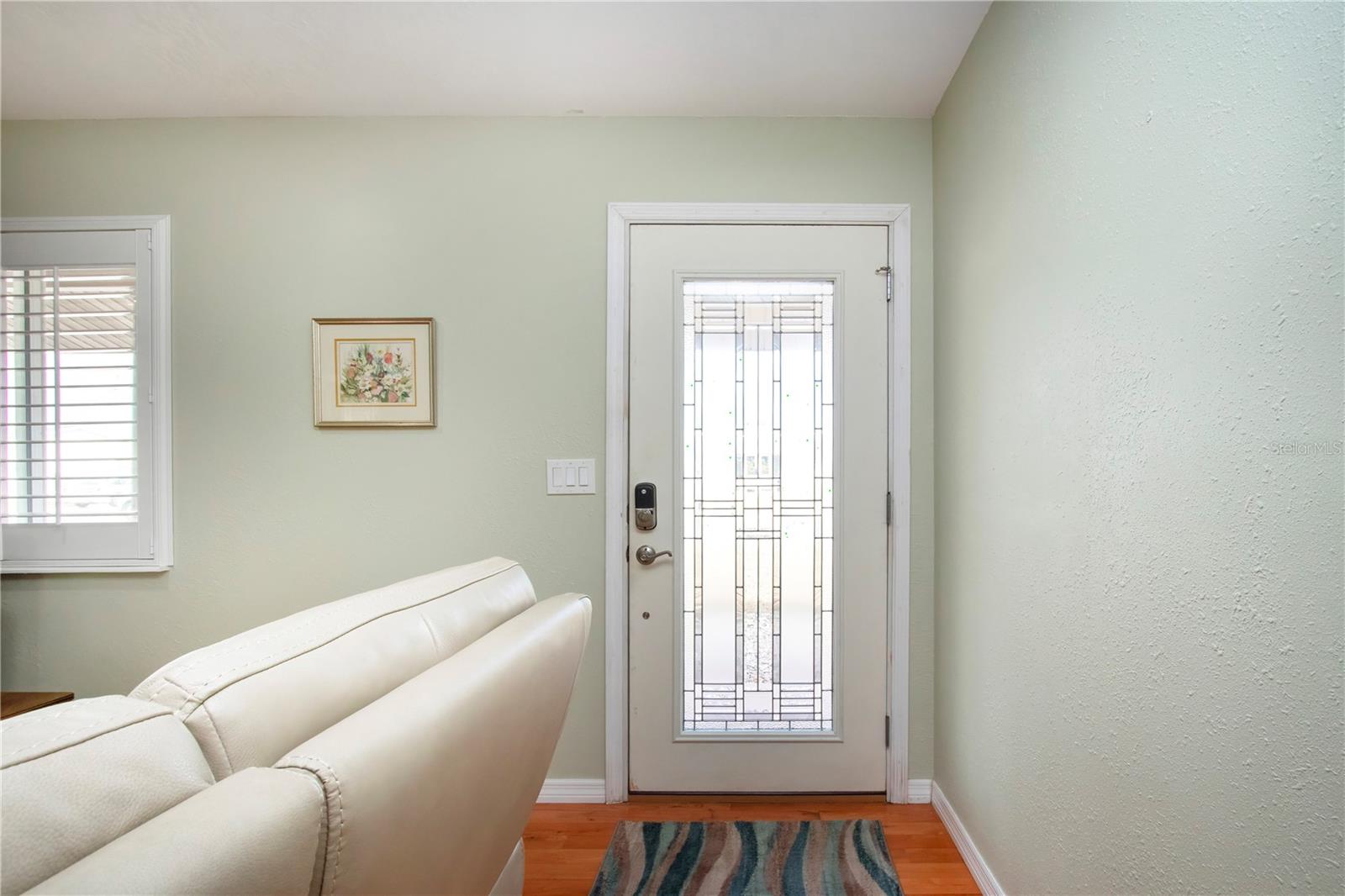 Pretty lead glass entry door