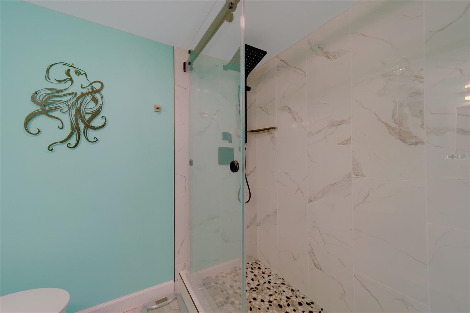 Glass enclosed shower