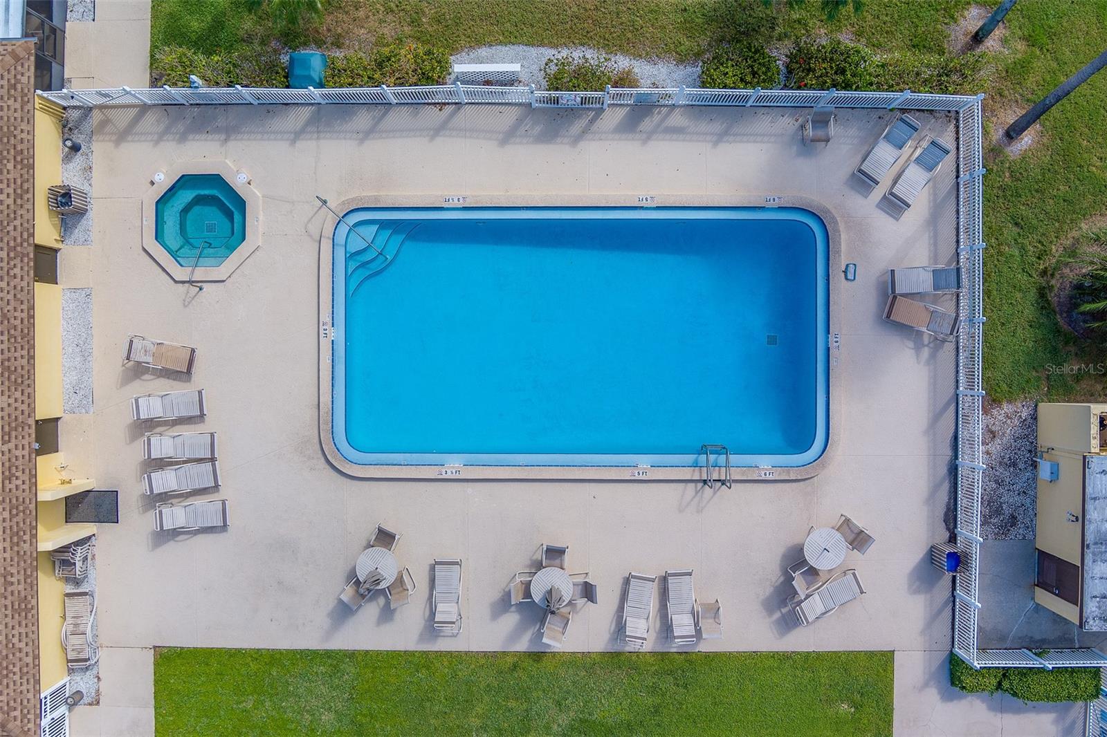 Pool and Hot Tub area from above