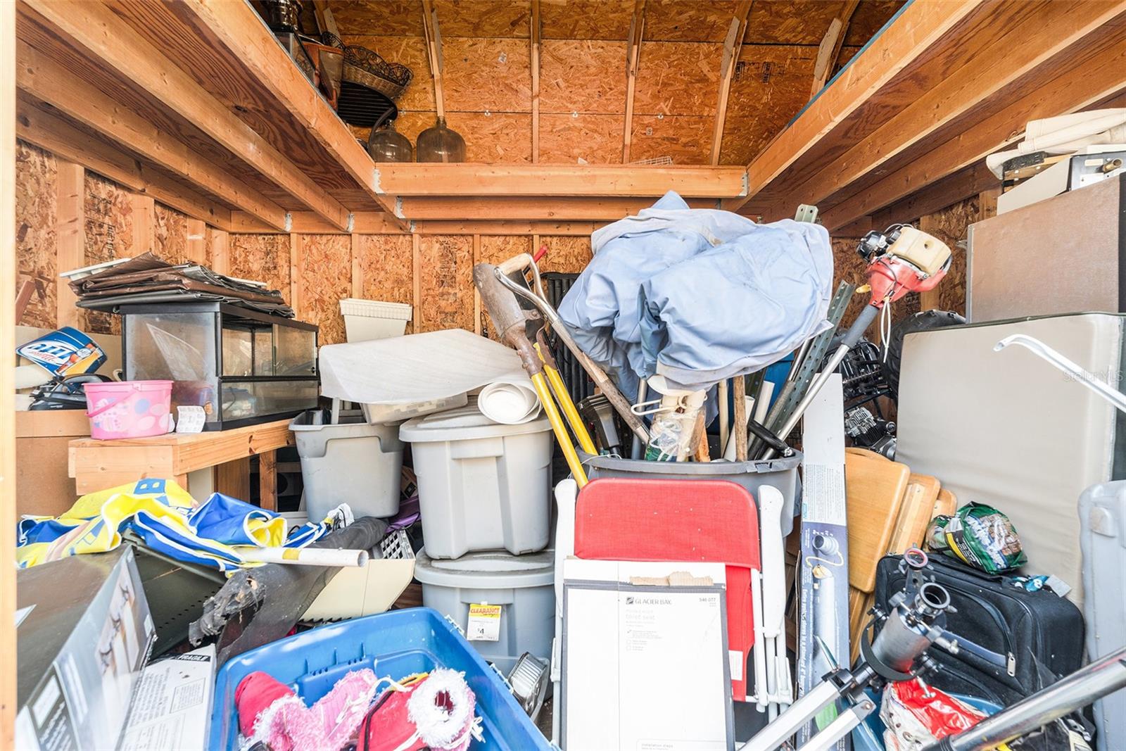 inside of shed on property