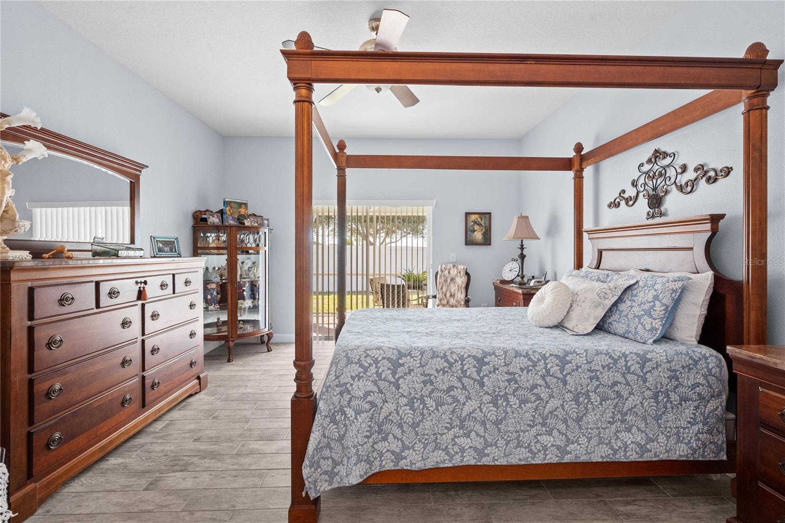 Primary bedroom with view of Lanai