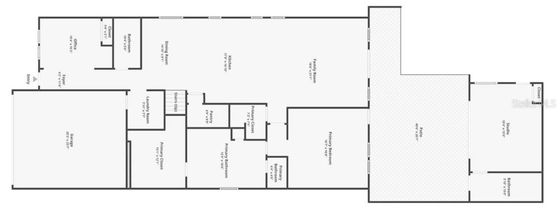 First Floor Floorplan with Patio and Pool House