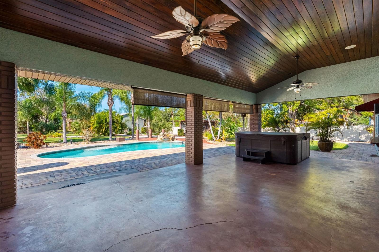 Main home covered lanai with spa/hottub