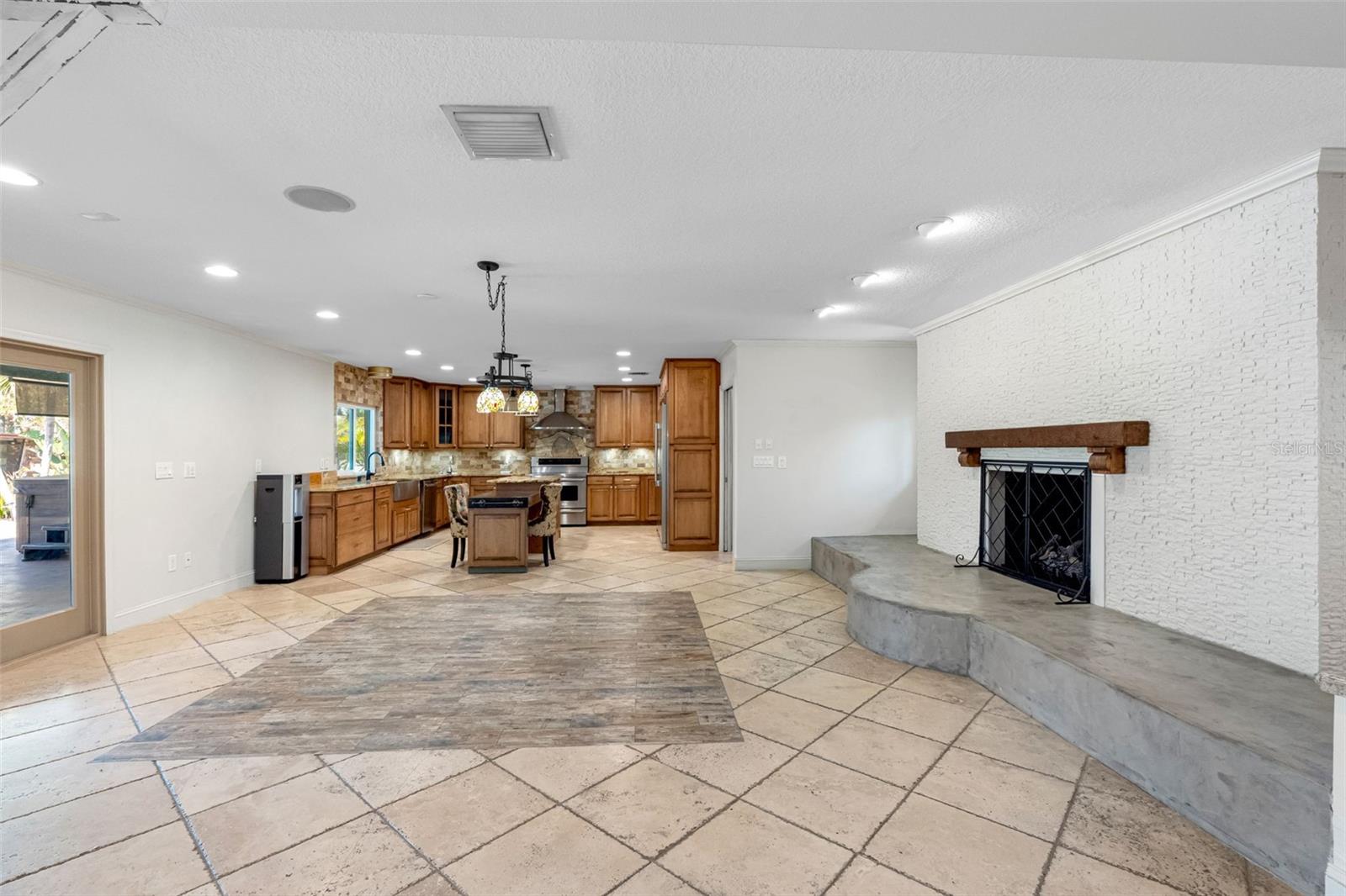 Main home eat in kitchen with fireplace