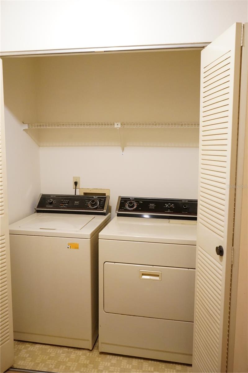 laundry closet is next to guest area