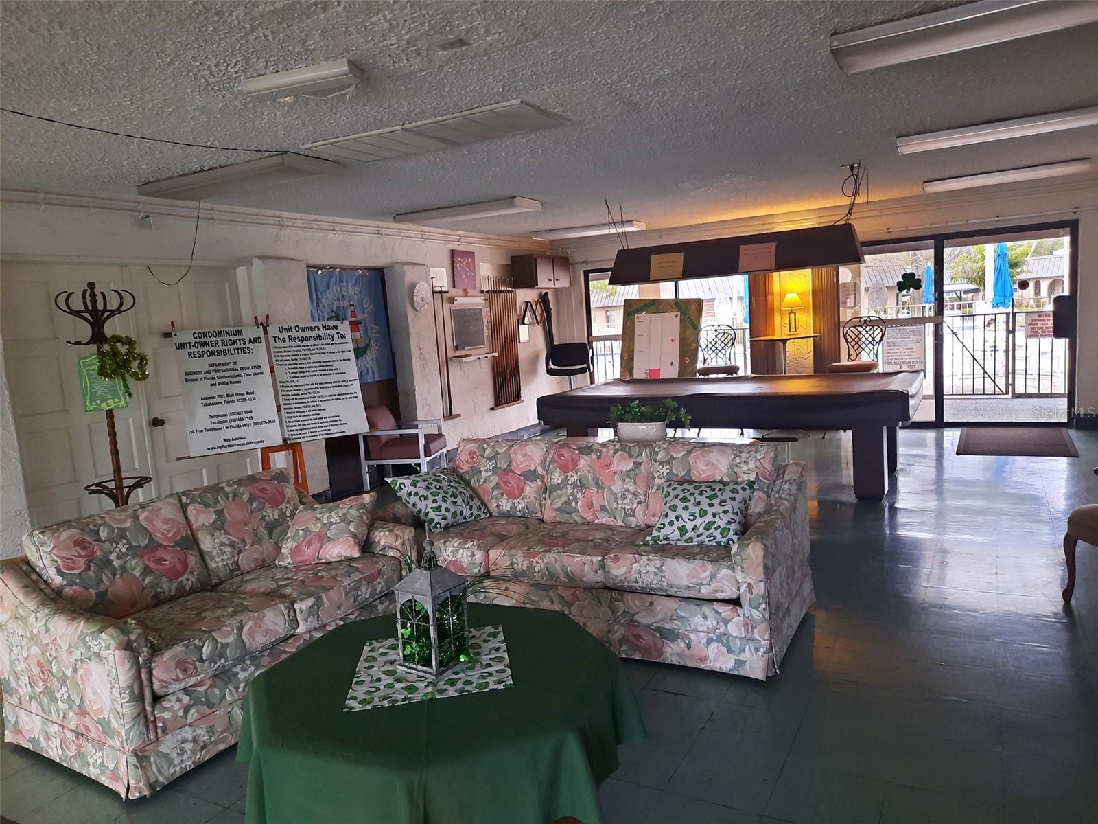 Main room at clubhouse