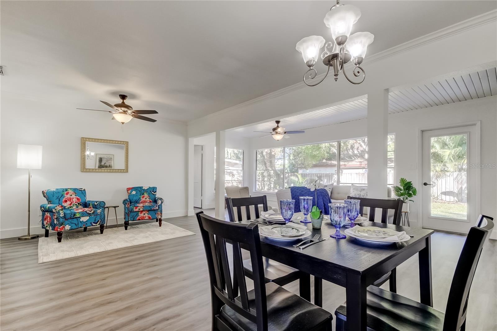 Dining and living areas