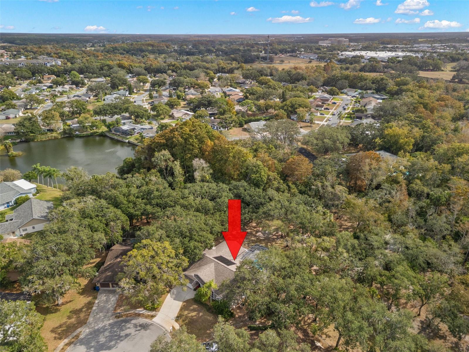 Ariel view of property and surounding area.