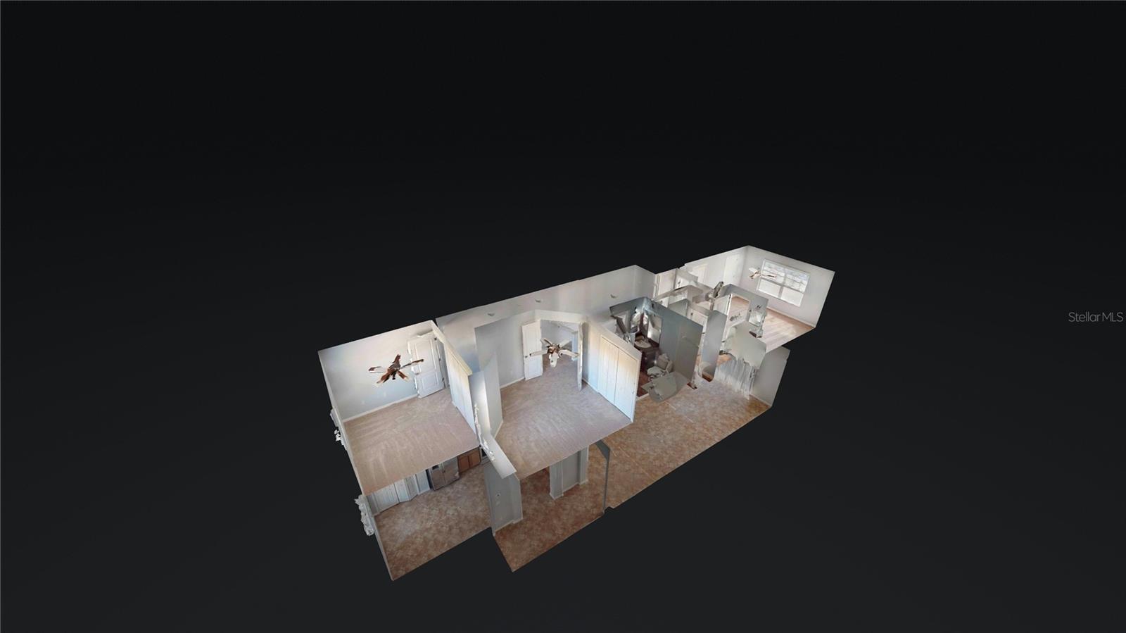 Dollhouse view highlighting second floor
