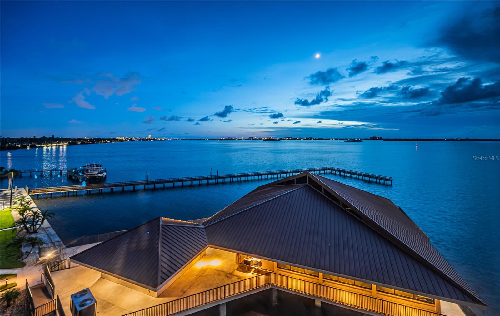 Living Room View- Clubhouse & Community Pier