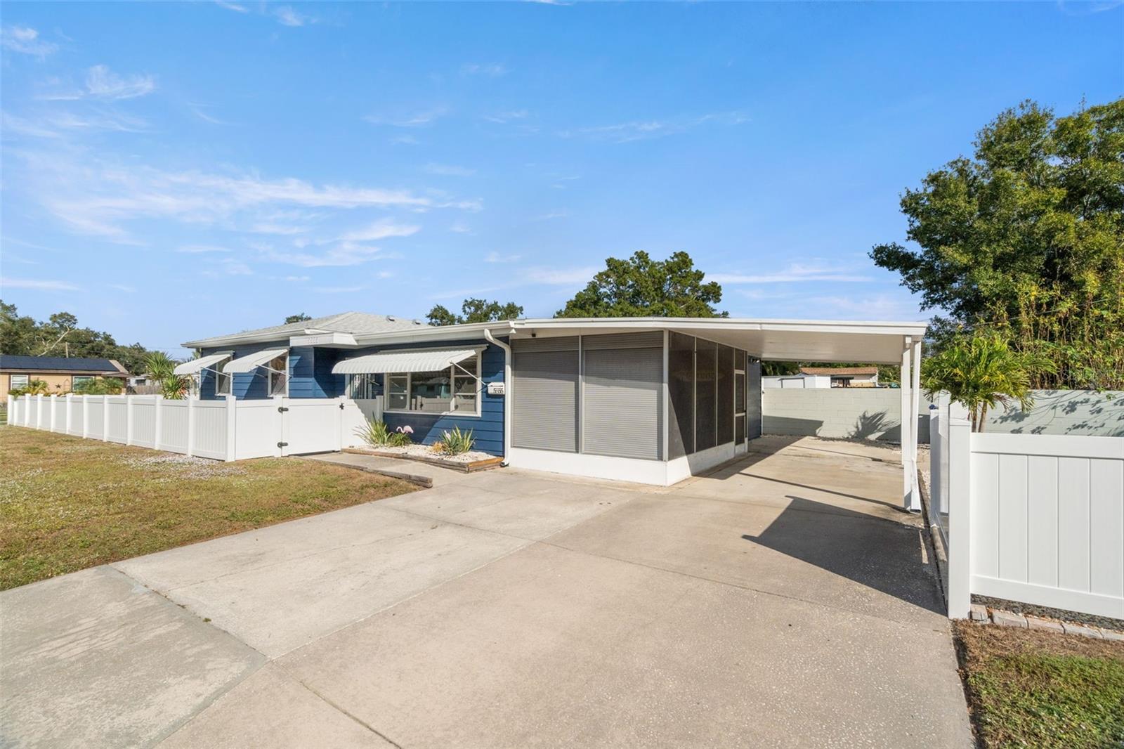 Double wide Driveway with Carport