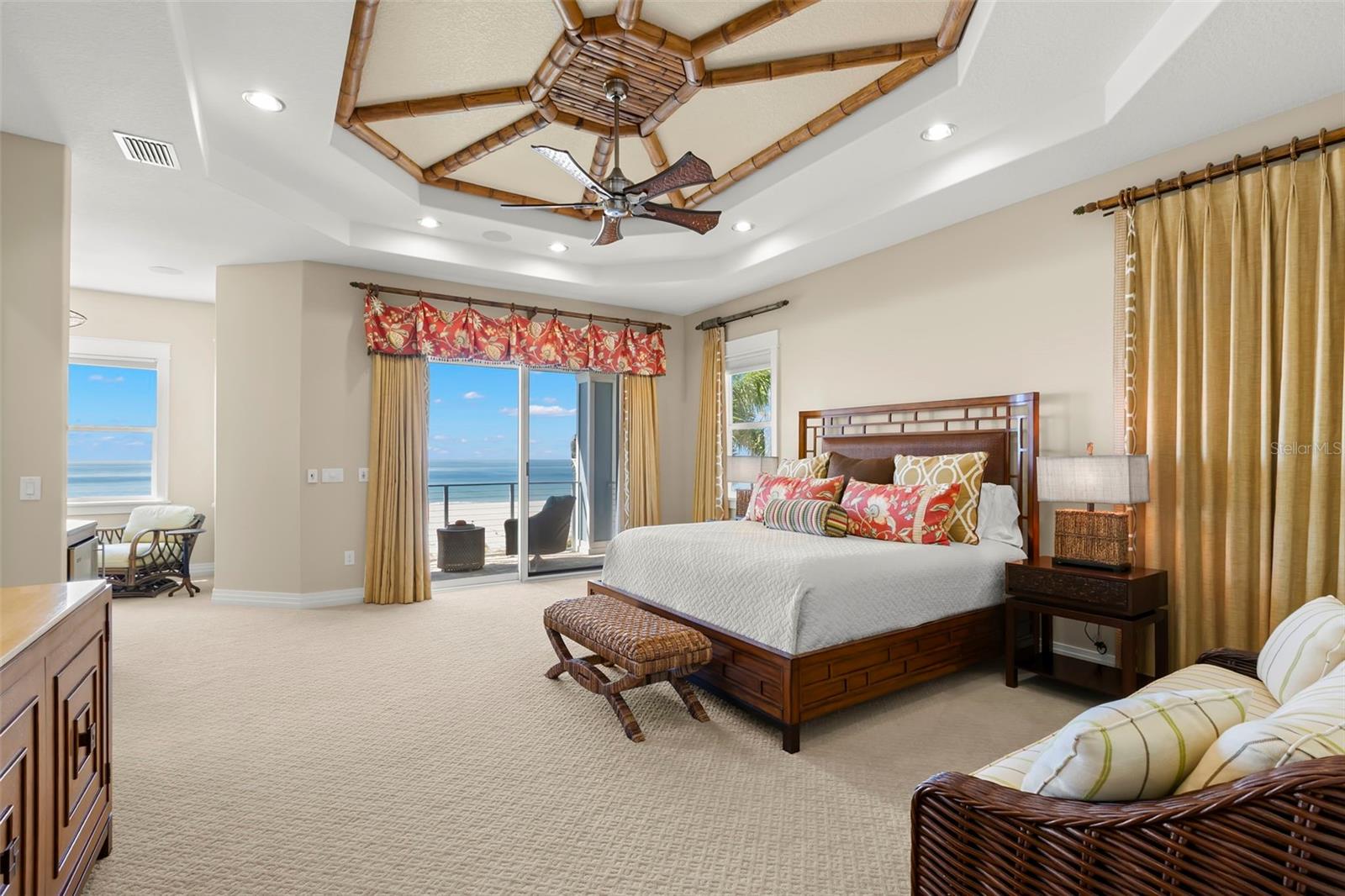 The Oceanside Primary Suite feels like a 5-Star Hotel Suite!  Sitting Area, Office, Private Balcony, Mini Bar, Huge Ensuite Bath and Two Walk in Closets.