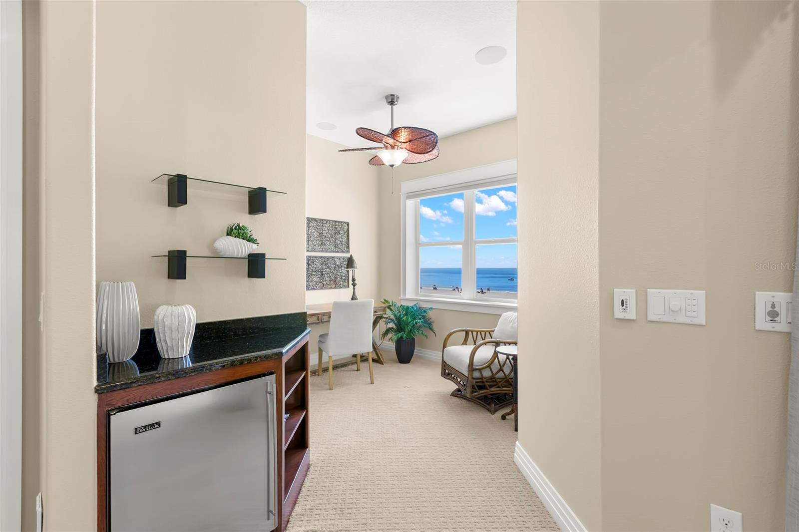 Stock the mini bar, plug in the Keurig and stay all day!