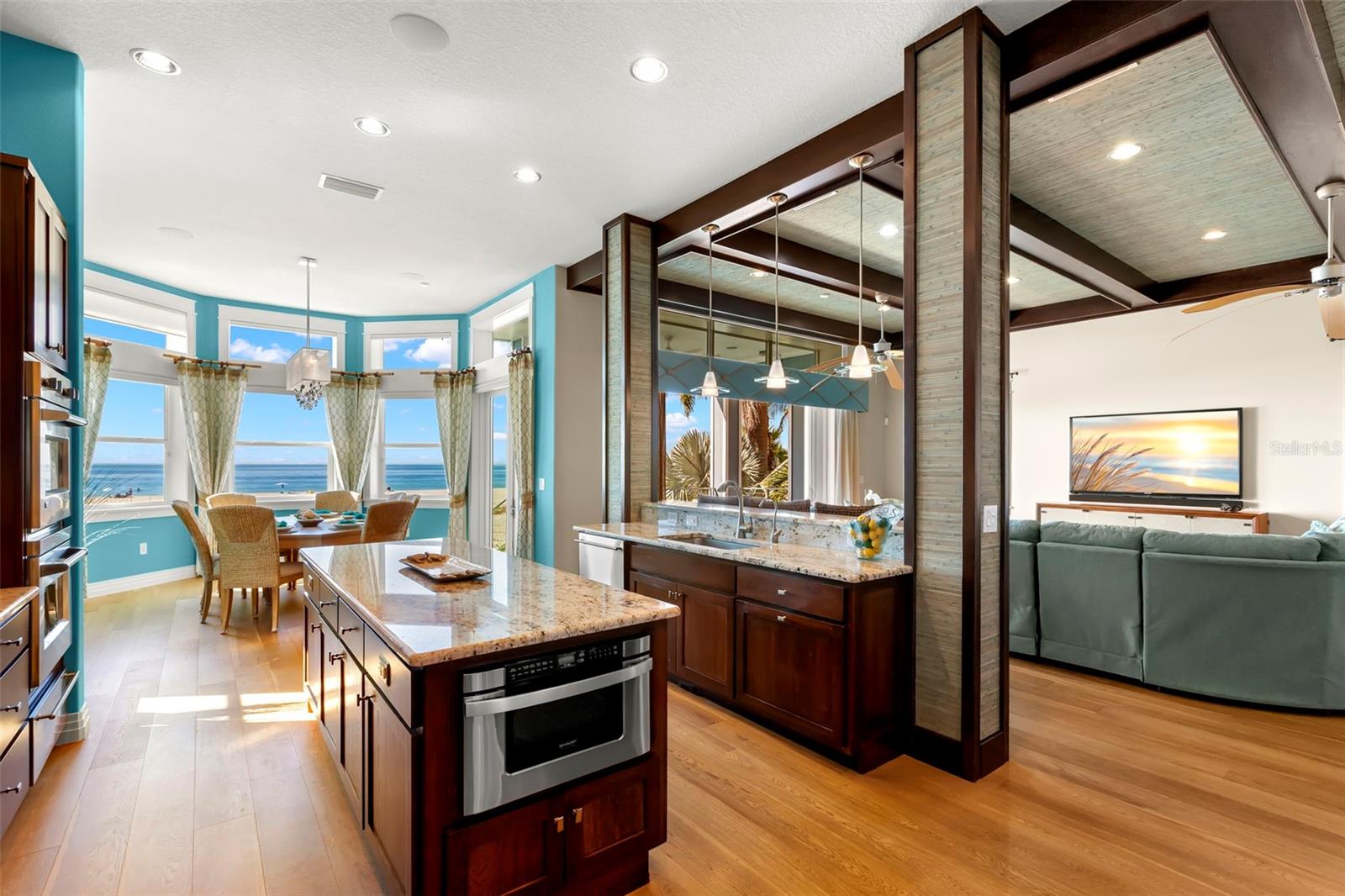 Thoughtful Kitchen Design with plenty of prep and serving space.