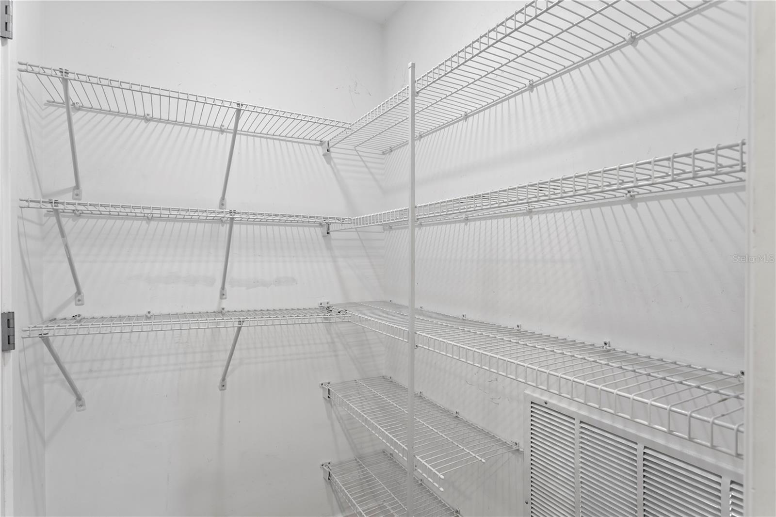 Large kitchen pantry with ample shelving