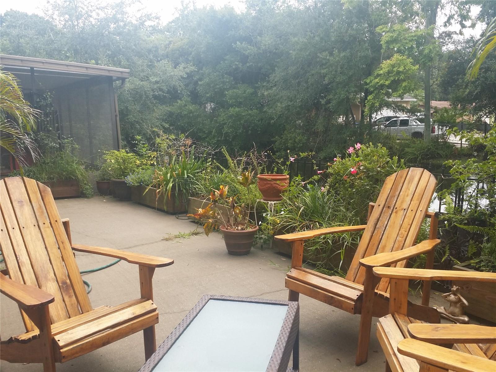 Patio has been fenced in completely with 6 ft fencing since this photo was taken