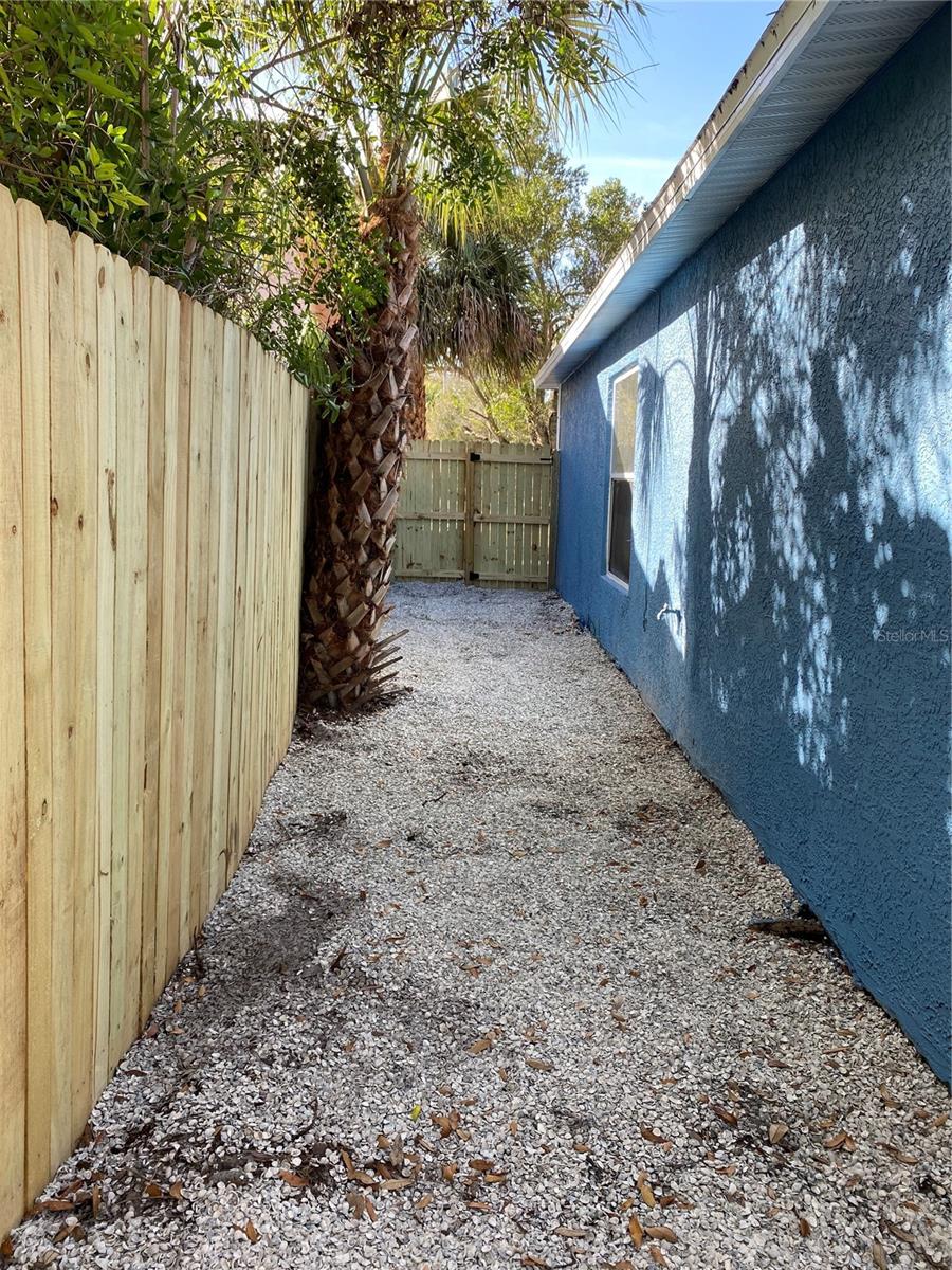 Side of house - fence is now painted