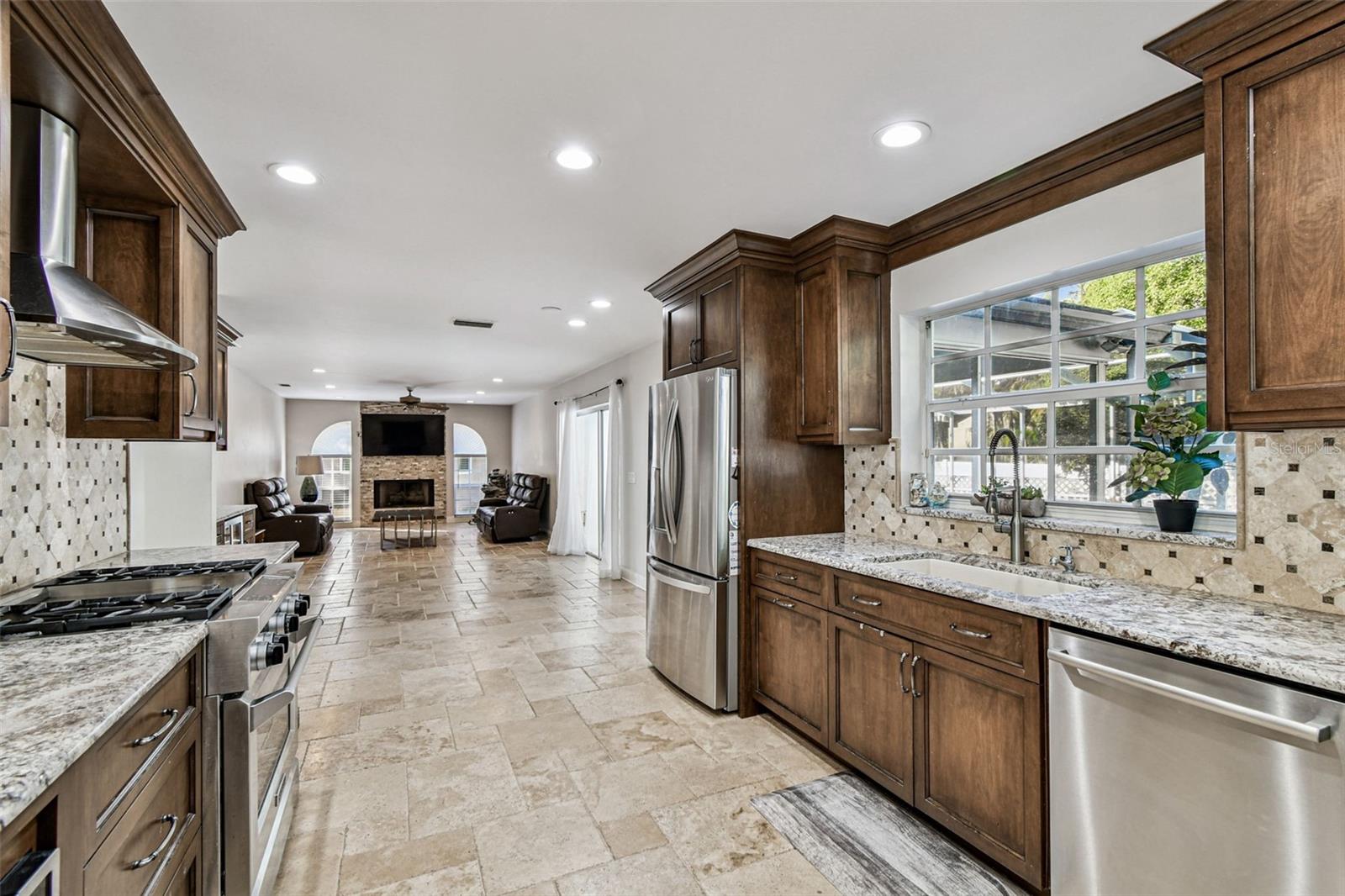 Wooden cabinets and granite countertops