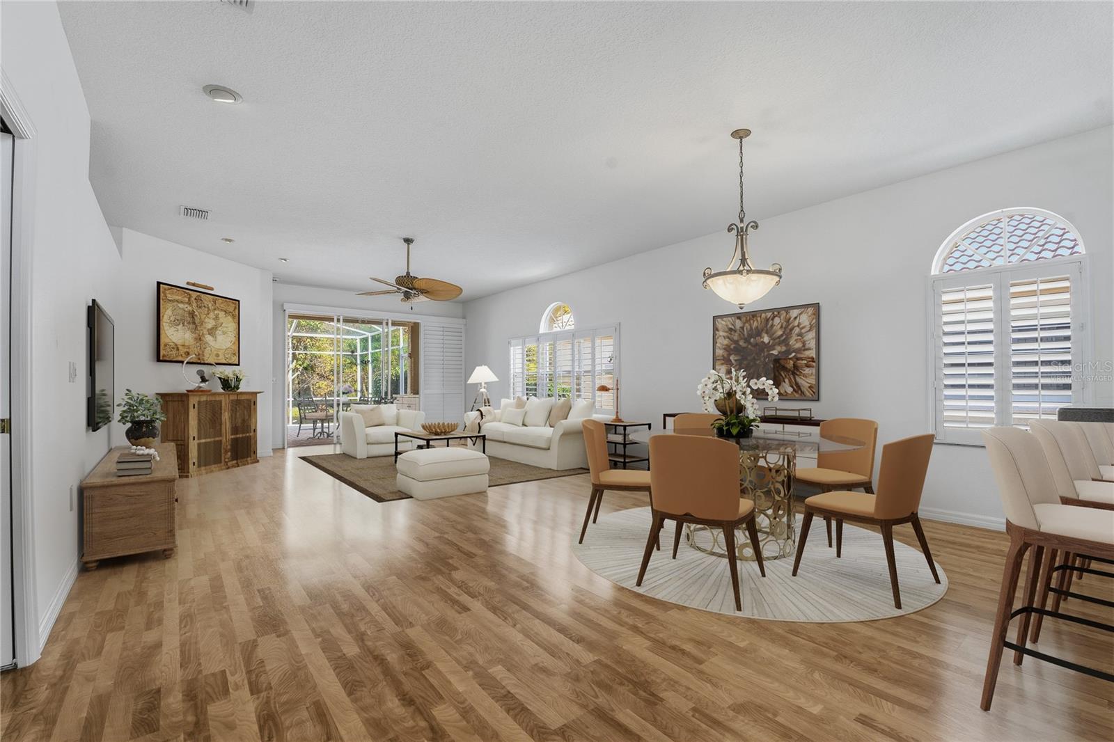 Virtually Staged Living Room & Dining Room