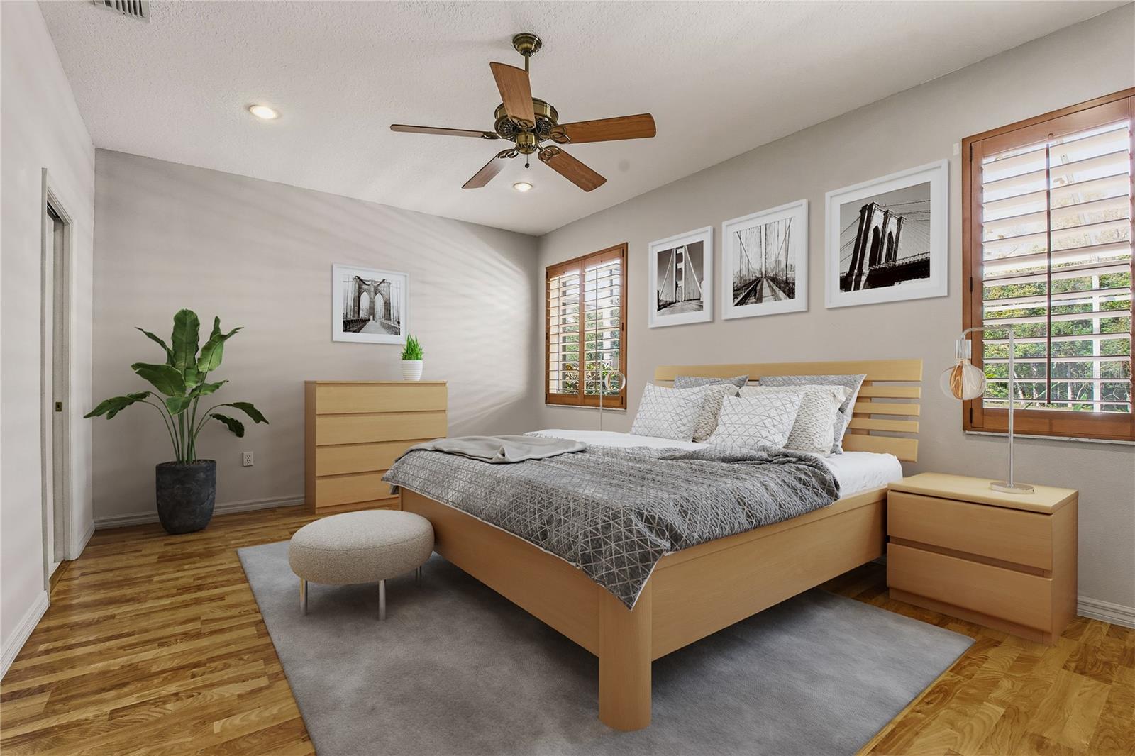 Virtually Staged Primary Bedroom