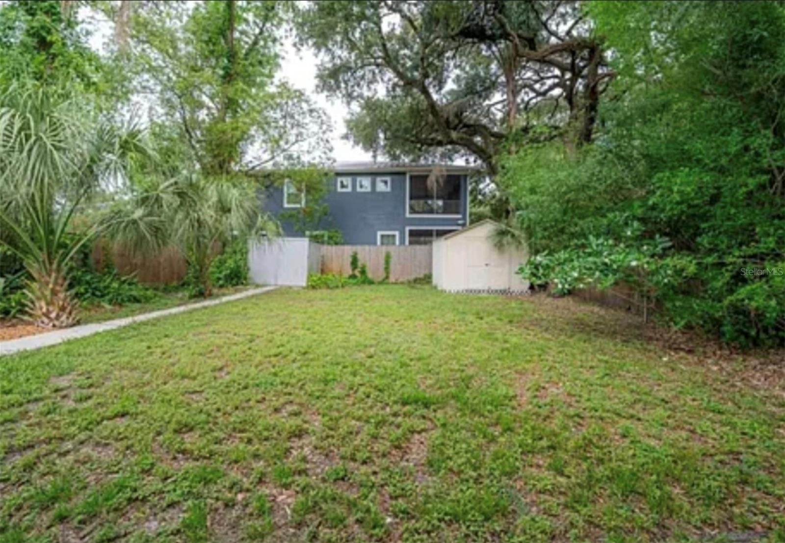 Large fenced-in backyard.