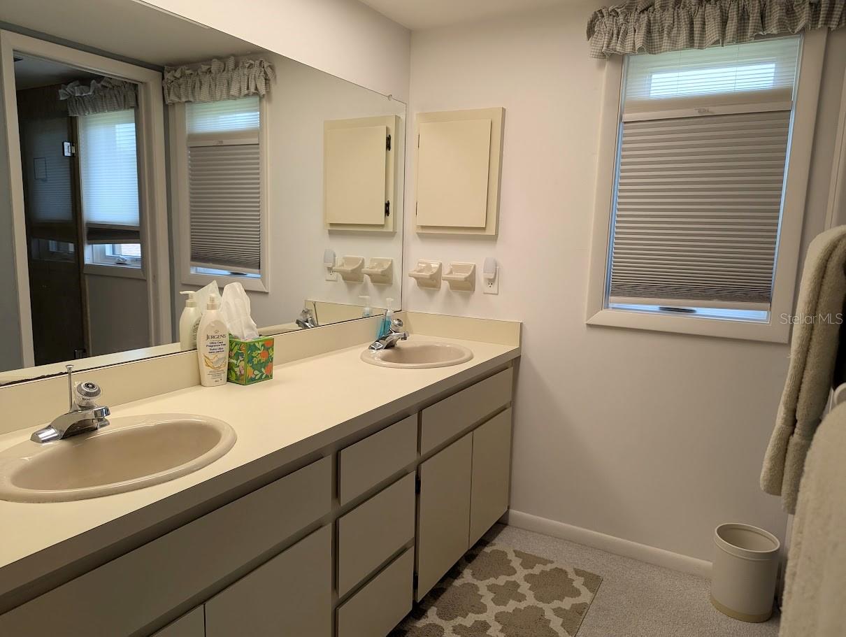 Primary ensuite has double vanities