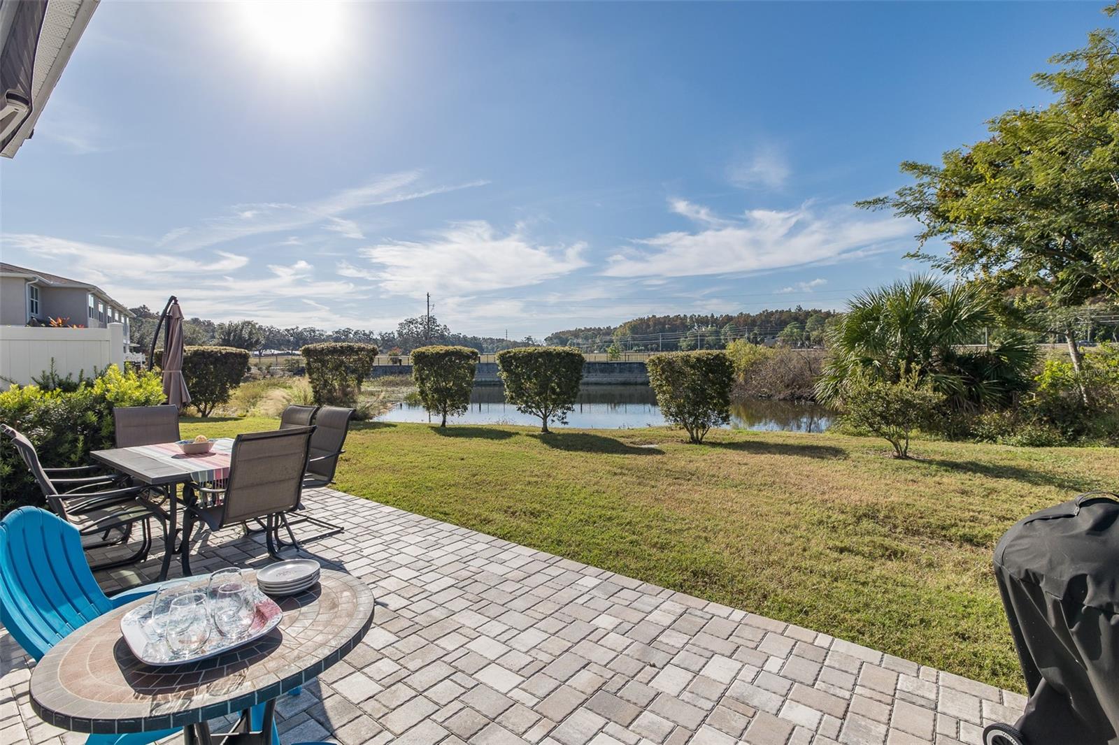 Patio has lots of privacy with fence and landscaping