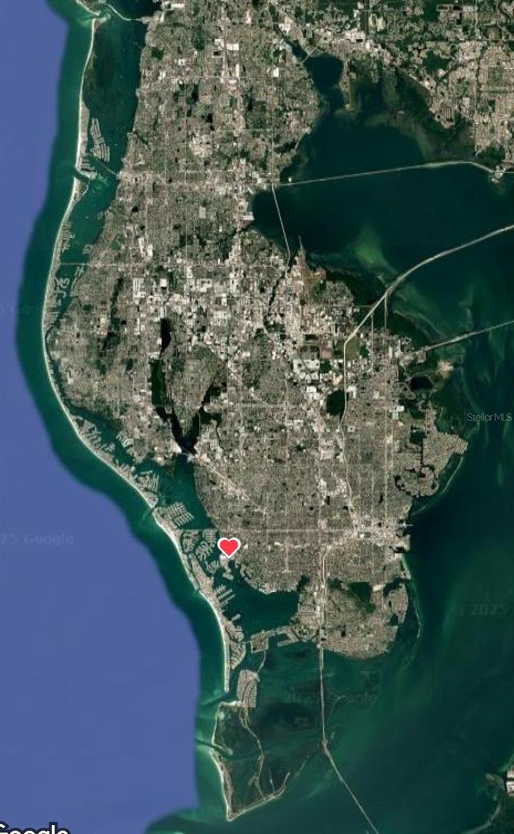 Aerial View of Pinellas County and Location of Pasadena Cove Community