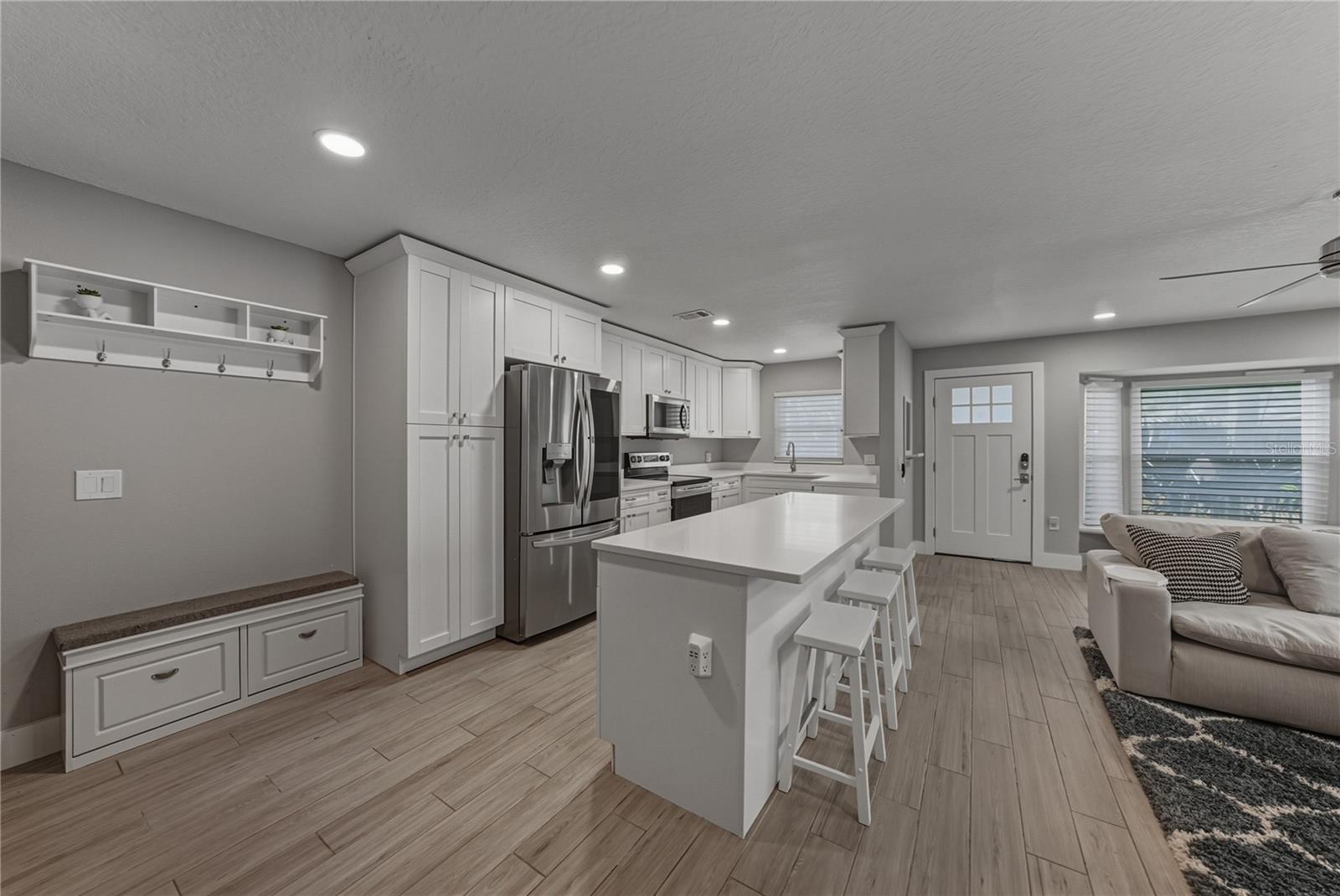 Bright open kitchen with large island