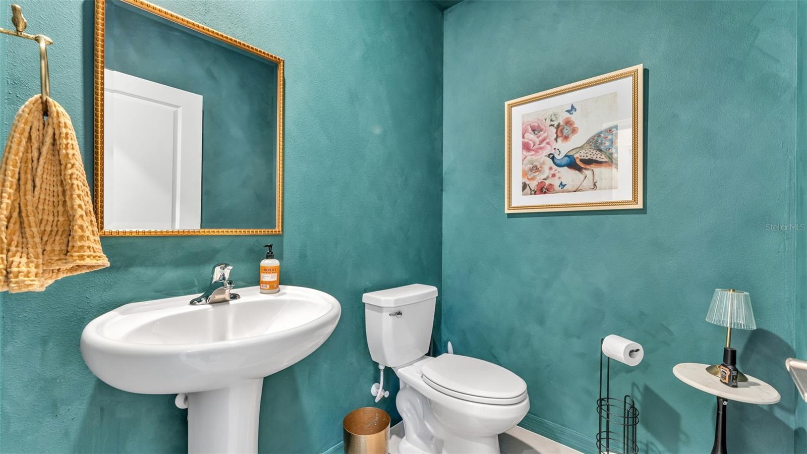 Downstairs Half Bath, Limewash Paint Detail / Color Drenched Walls