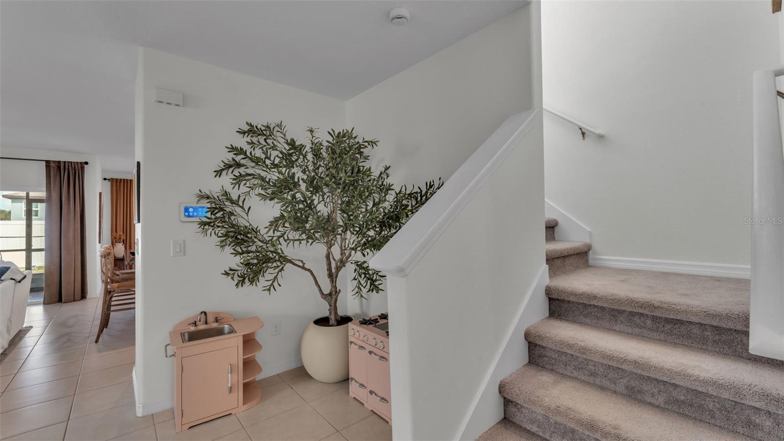 Flex area by stairs going up-