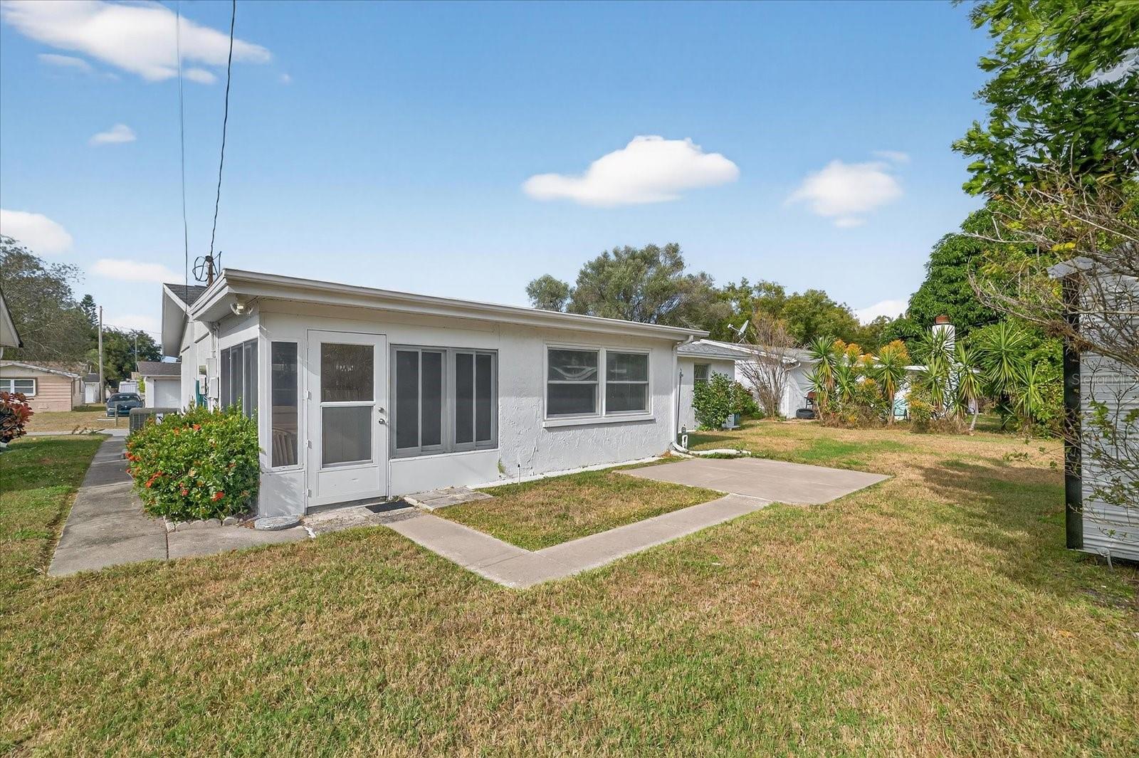 Backyard view out Florida room