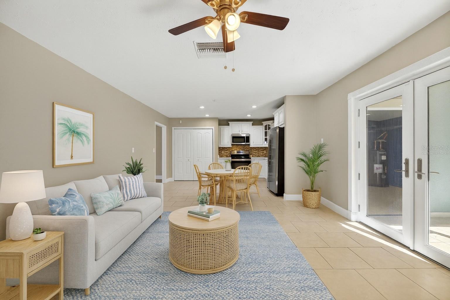 Family Room to Kitchen View VIRTUALLY STAGED